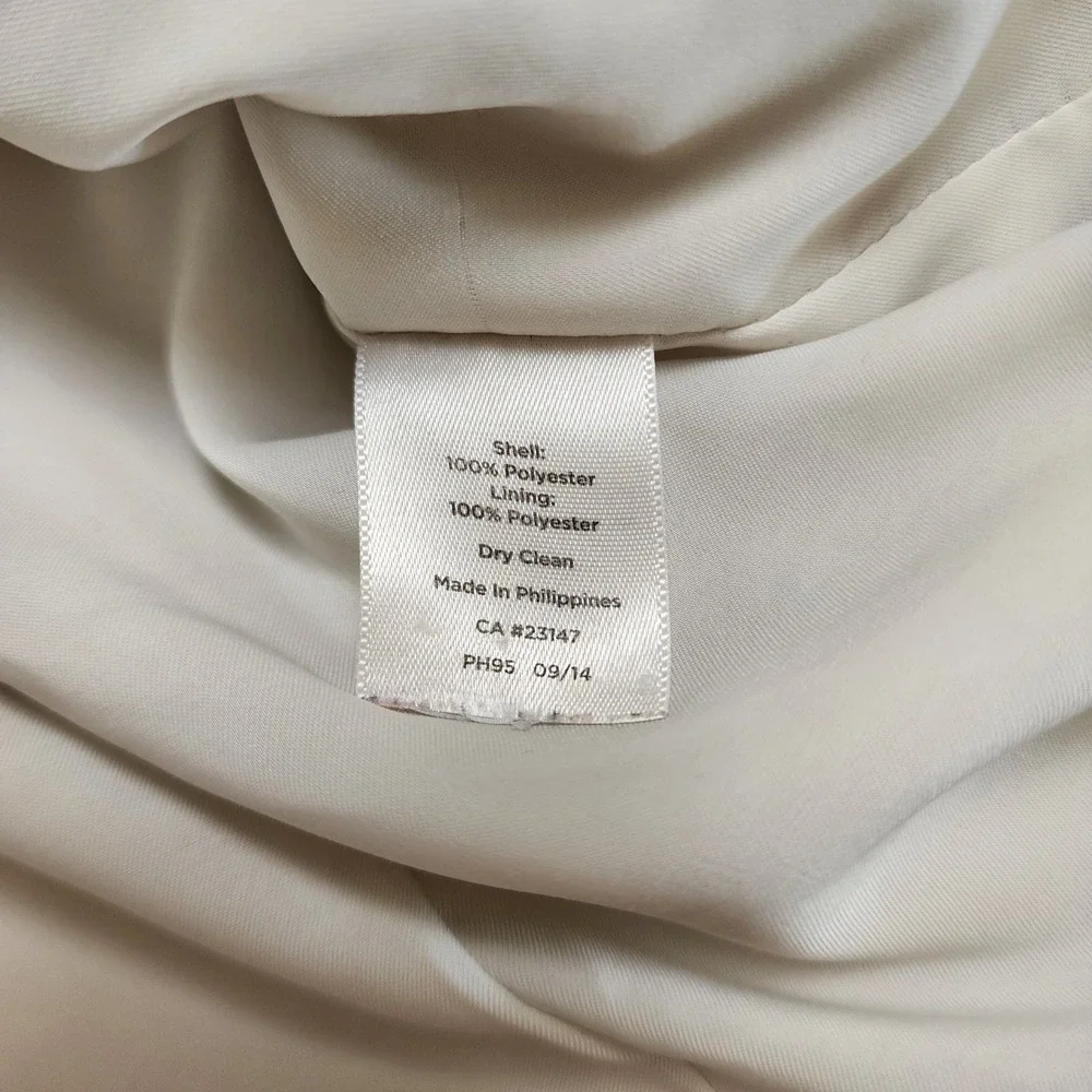 Talbots Womens Flounce Hem Skirt‎ Size 10 Ivory Cream Side Zip Lined Career Wear